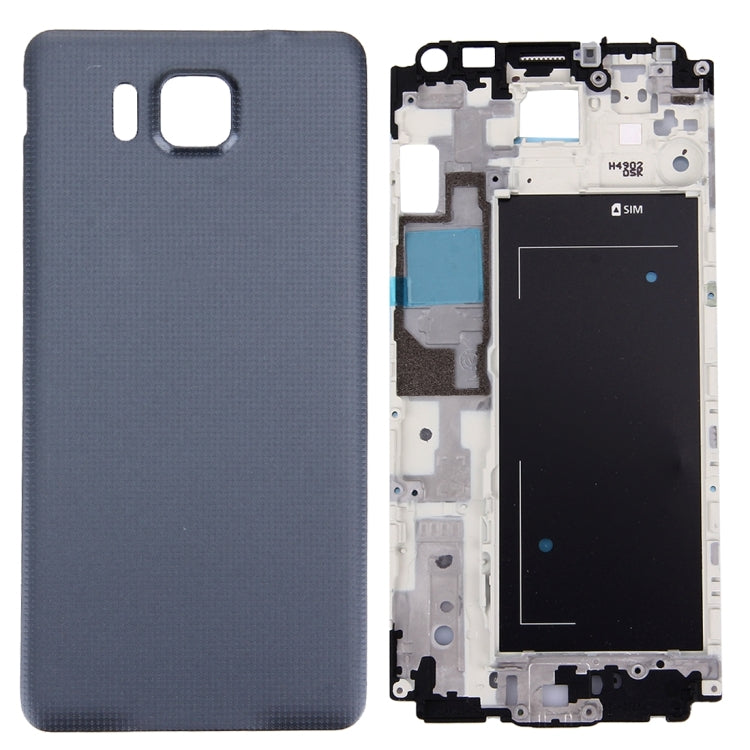 Full Housing Cover (Front Housing LCD Frame Plate + Back Battery Cover) for Samsung Galaxy Alpha / G850 (Black)