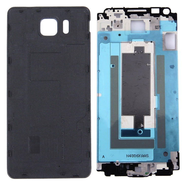 Cubierta de Carcasa Completa (Carcasa Frontal placa de Marco LCD + cubierta Trasera de Batería) para Samsung Galaxy Alpha / G850 (Negro)