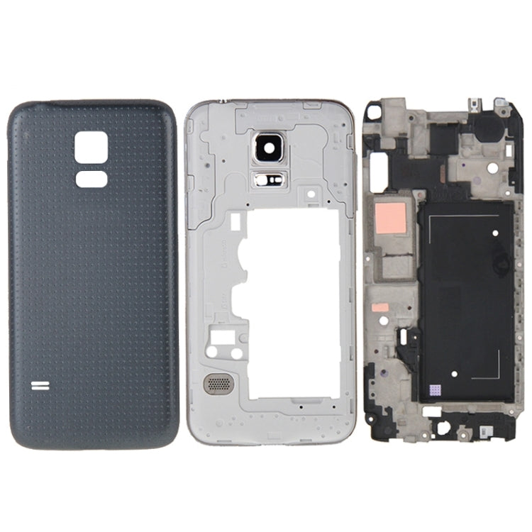 Full Housing Cover (Front Housing LCD Frame Plate + Middle Frame Back Plate Housing Camera Lens Panel + Back Battery Cover) for Samsung Galaxy Alpha / G850 (Black)