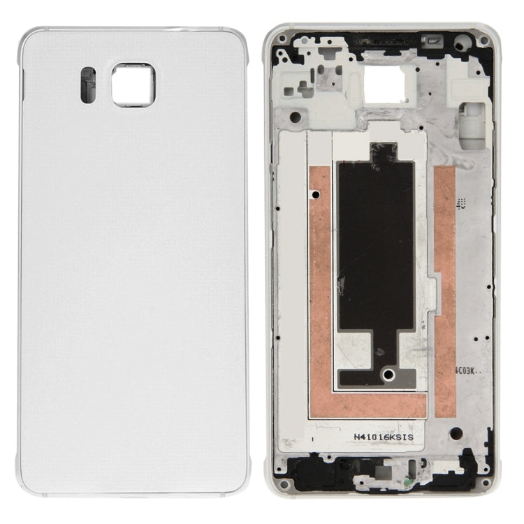 Full Housing Cover (Front Housing LCD Frame Plate + Middle Frame Back Plate Housing Camera Lens Panel + Back Battery Cover) for Samsung Galaxy Alpha / G850 (White)