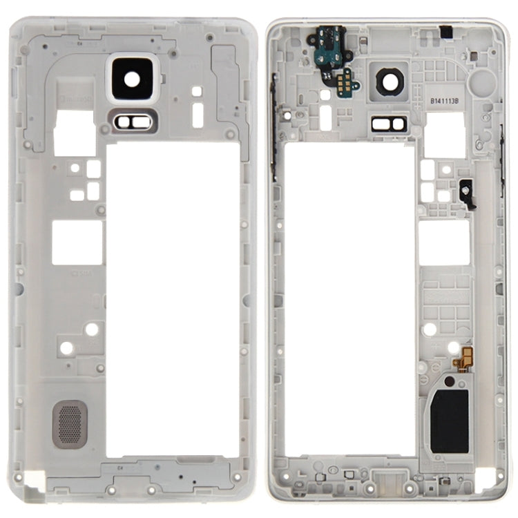 Panel de Lente de Cámara con Carcasa de placa Trasera y Marco Medio para Samsung Galaxy Note 4 / N910F (Blanco)