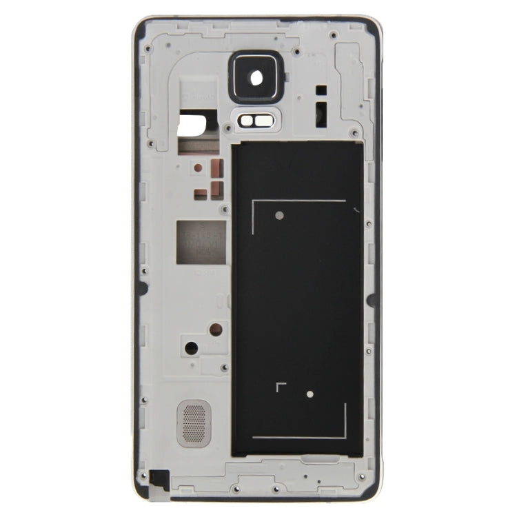 Couvercle complet du boîtier (plaque de cadre LCD du boîtier avant + panneau d'objectif de la caméra du boîtier de la plaque arrière du cadre central) pour Samsung Galaxy Note 4 / N910F (noir)