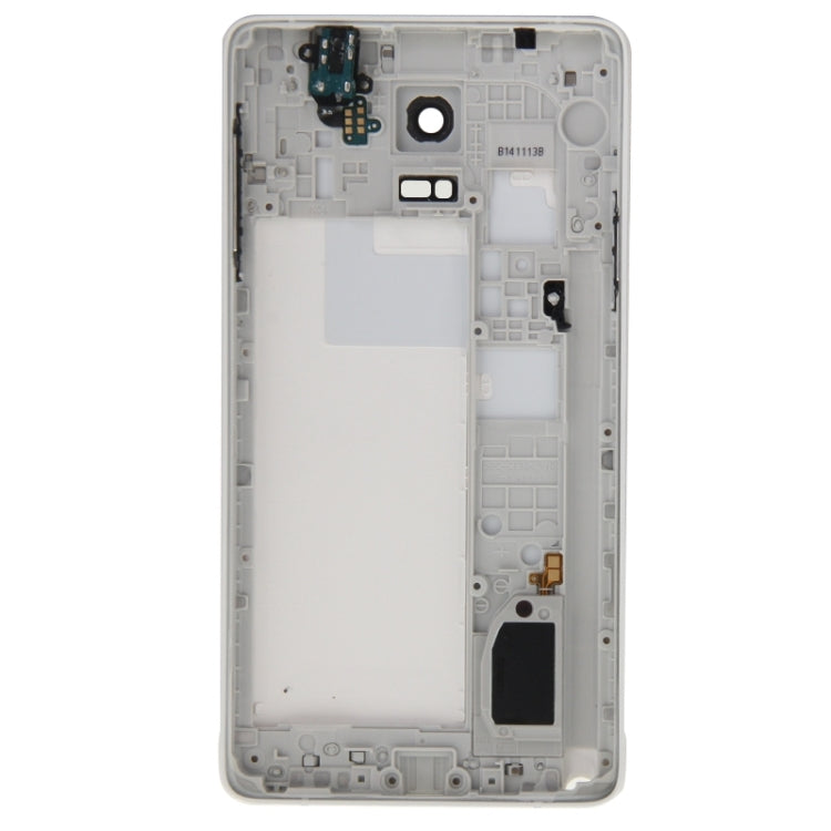 Full Housing Cover (Middle Frame Bezel Back Plate Housing Camera Lens Panel + Battery Back Cover) for Samsung Galaxy Note 4 / N910F (White)
