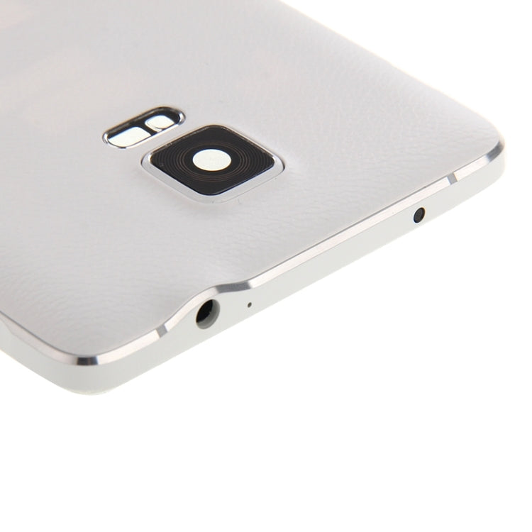 Couvercle complet du boîtier (panneau d'objectif de l'appareil photo du boîtier de la plaque arrière du cadre central + couvercle arrière de la batterie) pour Samsung Galaxy Note 4 / N910F (Blanc)