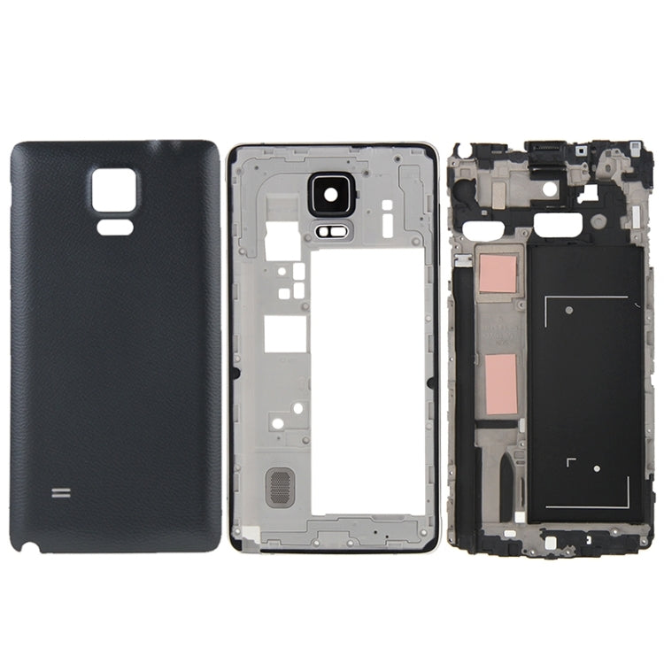 Full Housing Cover (Front Housing LCD Frame Plate + Middle Frame Housing Back Plate + Camera Lens Panel + Back Battery Cover) for Samsung Galaxy Note 4 / N910F (Black)