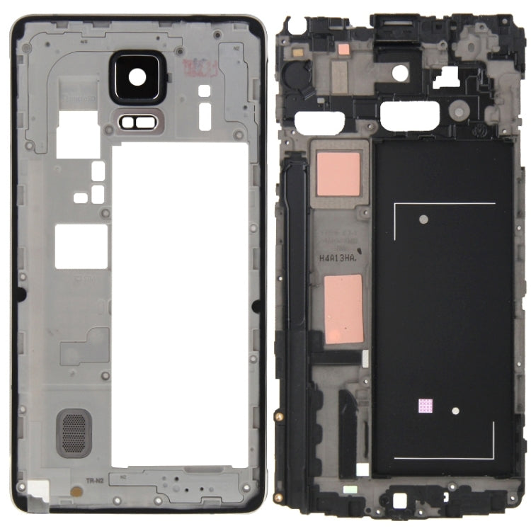 Couvercle complet du boîtier (plaque de cadre LCD du boîtier avant + panneau d'objectif de la caméra du boîtier de la plaque arrière du cadre central) pour Samsung Galaxy Note 4 / N910V (noir)