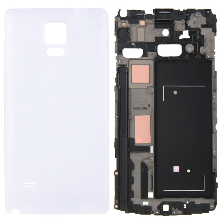 Couvercle complet du boîtier (plaque de cadre LCD du boîtier avant + couvercle de batterie arrière) pour Samsung Galaxy Note 4 / N910V (blanc)