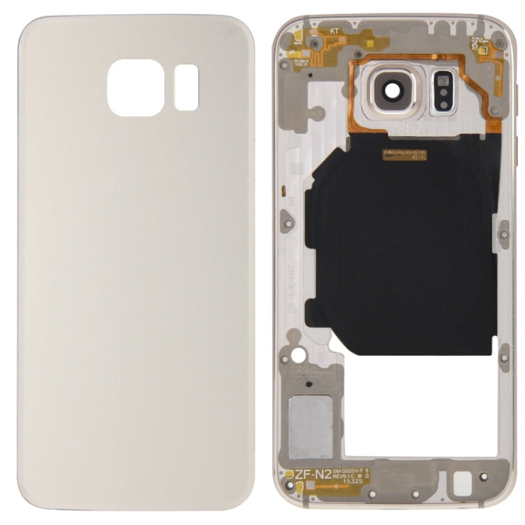 Full Housing Cover (Back Plate Housing + Camera Lens Panel + Battery Back Cover) for Samsung Galaxy S6 / G920F (Gold)