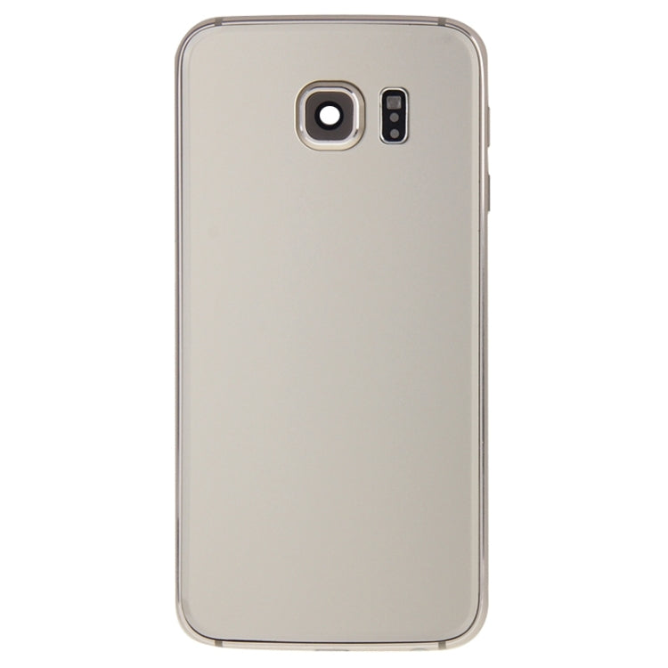 Full Housing Cover (Back Plate Housing + Camera Lens Panel + Battery Back Cover) for Samsung Galaxy S6 / G920F (Gold)