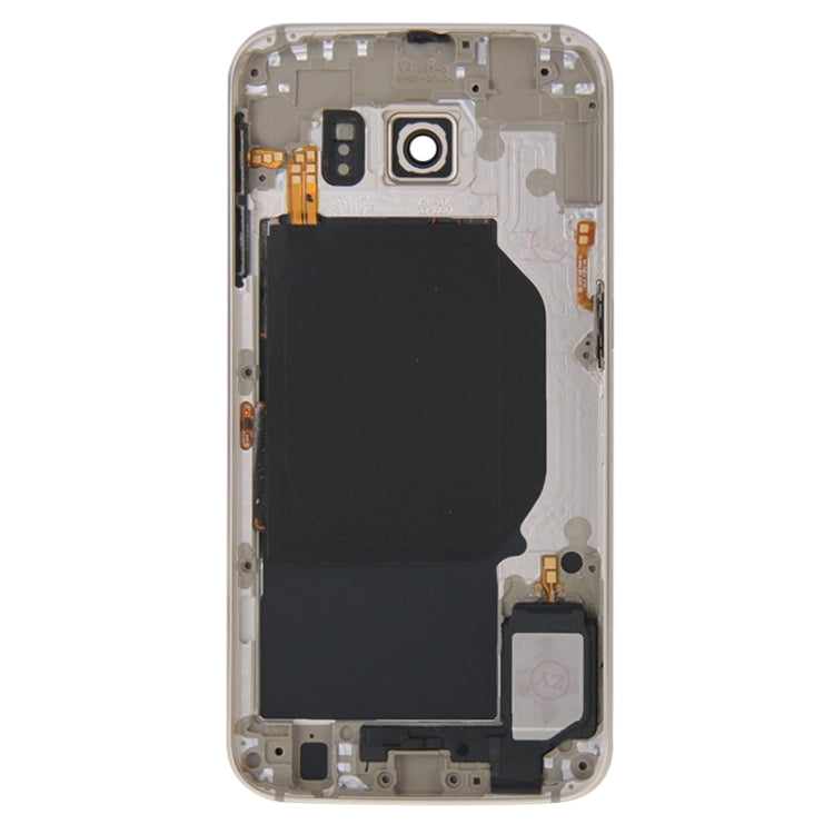 Couvercle de boîtier complet (boîtier de plaque arrière + panneau d'objectif de caméra + couvercle arrière de batterie) pour Samsung Galaxy S6 / G920F (or)
