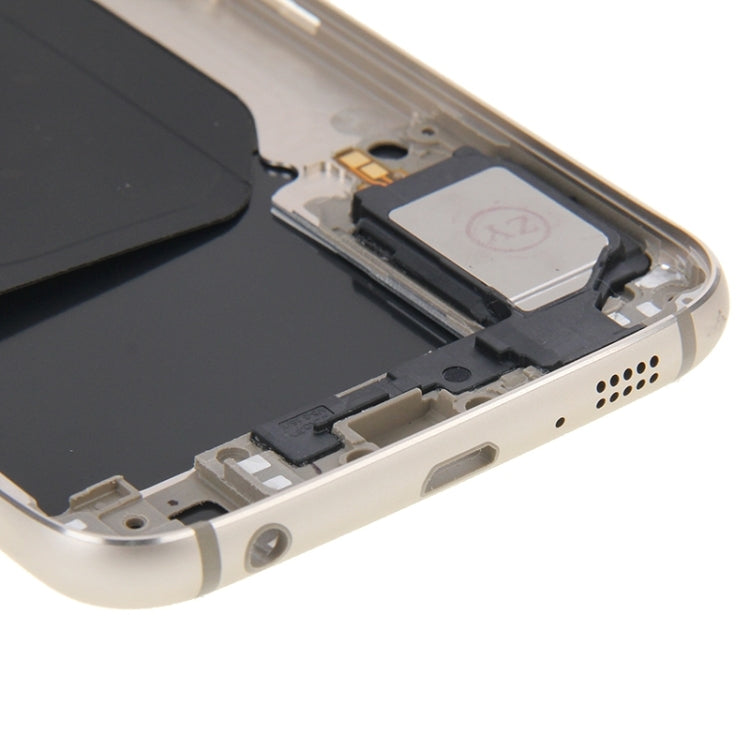 Couvercle de boîtier complet (boîtier de plaque arrière + panneau d'objectif de caméra + couvercle arrière de batterie) pour Samsung Galaxy S6 / G920F (or)
