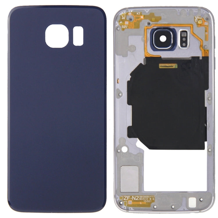 Full Housing Cover (Back Plate Housing + Camera Lens Panel + Battery Back Cover) for Samsung Galaxy S6 / G920F (Blue)