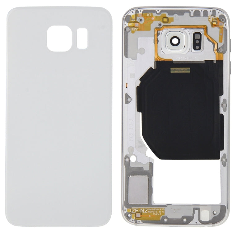 Full Housing Cover (Back Plate Housing + Camera Lens Panel + Battery Back Cover) for Samsung Galaxy S6 / G920F (White)