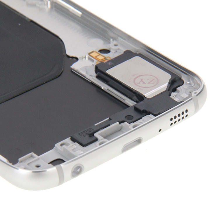 Couvercle de boîtier complet (boîtier de plaque arrière + panneau d'objectif de caméra + couvercle arrière de batterie) pour Samsung Galaxy S6 / G920F (blanc)