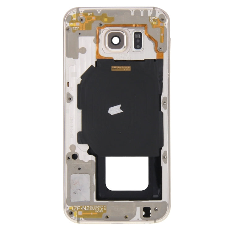 Full Housing Cover (Front Housing LCD Frame Plate + Back Housing Housing Camera Lens Panel) for Samsung Galaxy S6 / G920F (Gold)