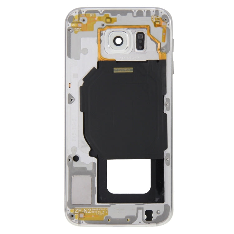 Couvercle complet du boîtier (plaque de cadre LCD du boîtier avant + panneau d'objectif de caméra du boîtier arrière) pour Samsung Galaxy S6 / G920F (blanc)