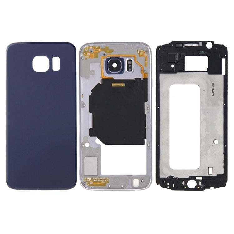 Full Housing Cover (Front Housing LCD Frame Plate + Back Housing Housing Camera Lens Panel + Back Battery Cover) for Samsung Galaxy S6 / G920F (Blue)