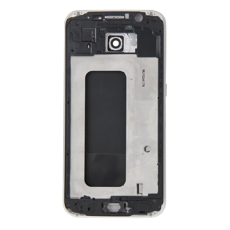 Couvercle complet du boîtier (plaque de cadre LCD du boîtier avant + panneau d'objectif de caméra du boîtier arrière + couvercle de batterie arrière) pour Samsung Galaxy S6 / G920F (blanc)