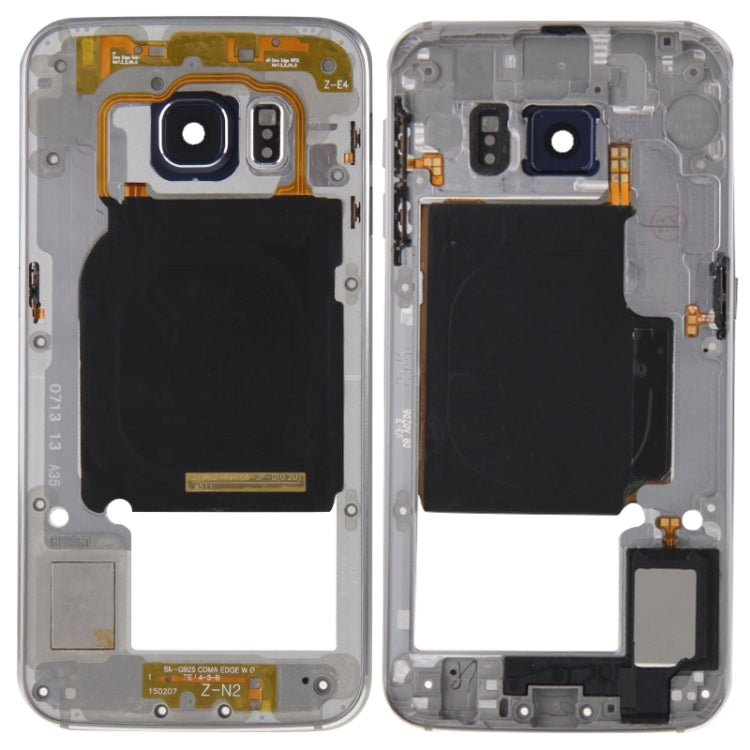 Carcasa de placa Trasera Panel de Lente de Cámara con teclas laterales y Timbre de Altavoz para Samsung Galaxy S6 Edge / G925 (Gris)