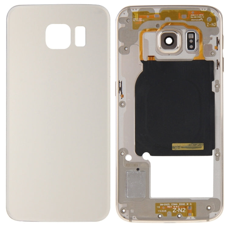 Cubierta de Carcasa Completa (Carcasa de placa Trasera panel de Lente de Cámara + Carcasa Trasera de Batería) para Samsung Galaxy S6 Edge / G925 (Dorado)