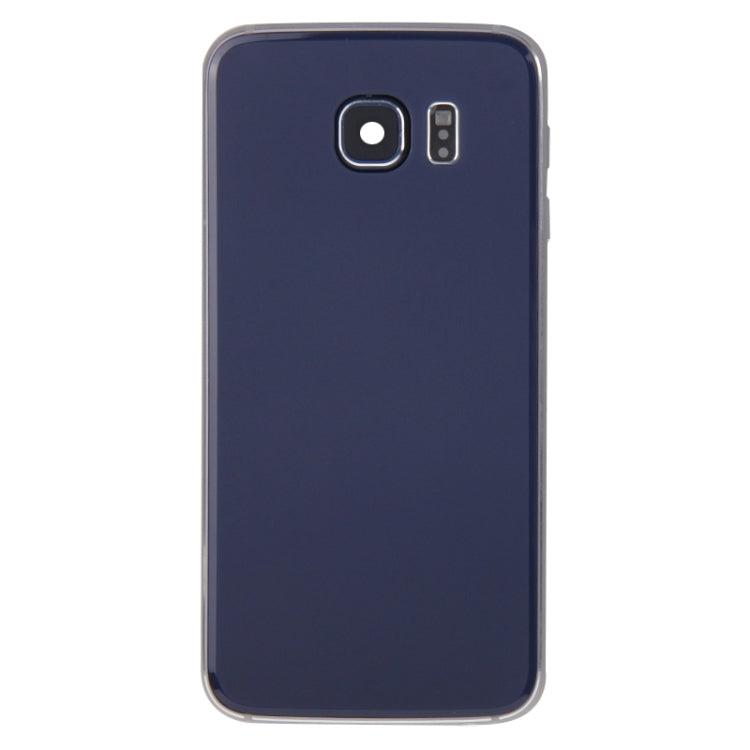 Cubierta de Carcasa Completa (Carcasa de placa Trasera panel de Lente de Cámara + Carcasa Trasera de Batería) para Samsung Galaxy S6 Edge / G925 (Azul)