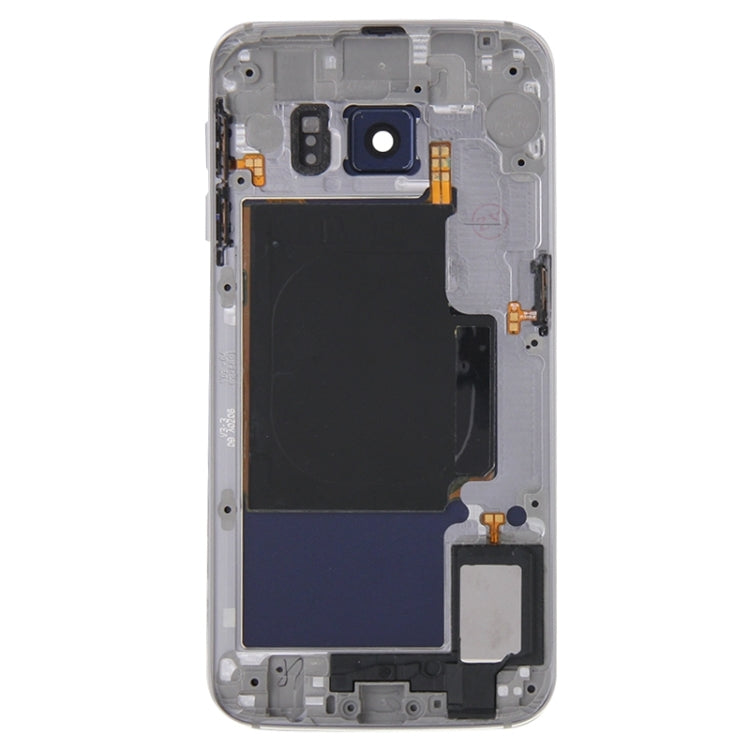 Cubierta de Carcasa Completa (Carcasa de placa Trasera panel de Lente de Cámara + Carcasa Trasera de Batería) para Samsung Galaxy S6 Edge / G925 (Azul)
