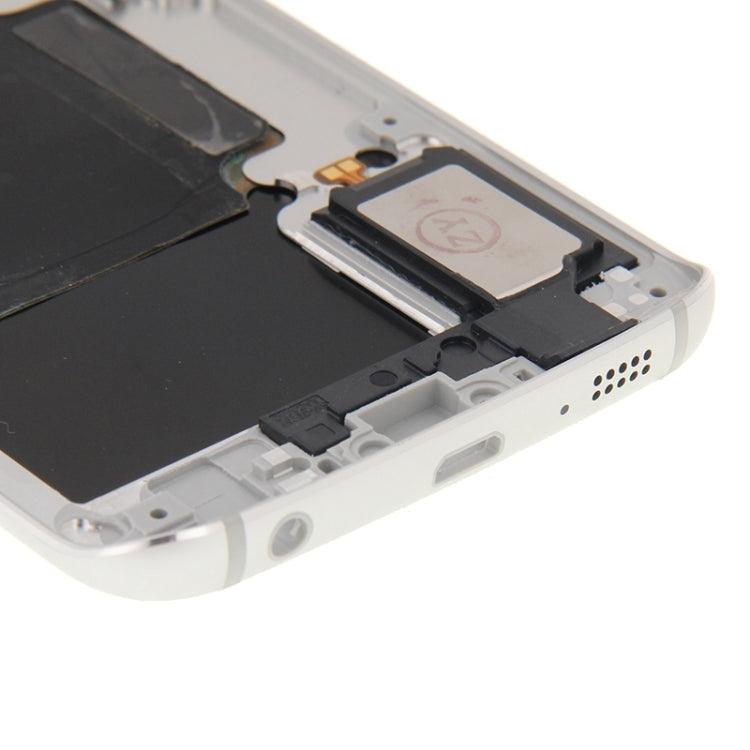Cubierta de Carcasa Completa (Carcasa de placa Trasera panel de Lente de Cámara + Carcasa Trasera de Batería) para Samsung Galaxy S6 Edge / G925 (Blanco)