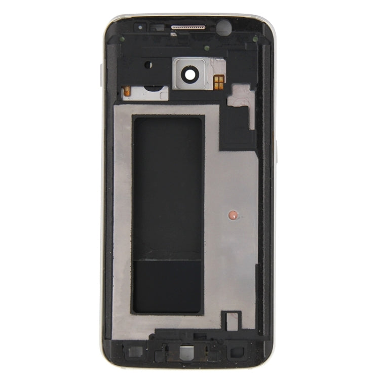 Couvercle complet du boîtier (plaque de cadre LCD du boîtier avant + panneau d'objectif de l'appareil photo du boîtier arrière + couvercle de la batterie arrière) pour Samsung Galaxy S6 Edge / G925 (blanc)