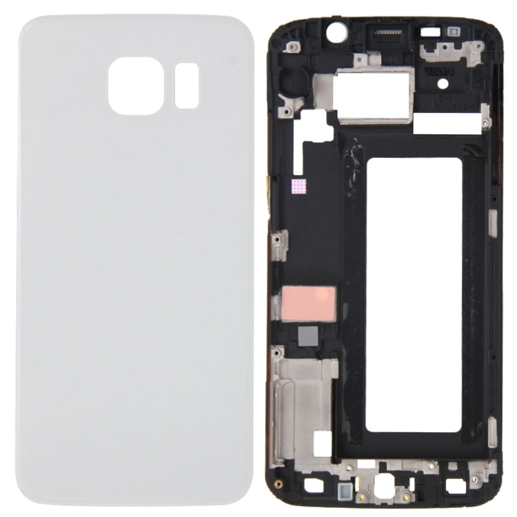 Full Housing Cover (Front Housing LCD Frame Plate + Back Battery Cover) for Samsung Galaxy S6 Edge / G925 (White)