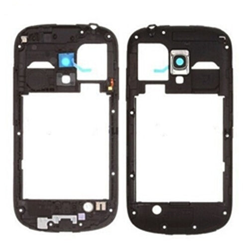 Panel de Lente de Cámara con Carcasa de placa Trasera y Marco Intermedio para Samsung Galaxy S3 Mini / i8190 (Negro)