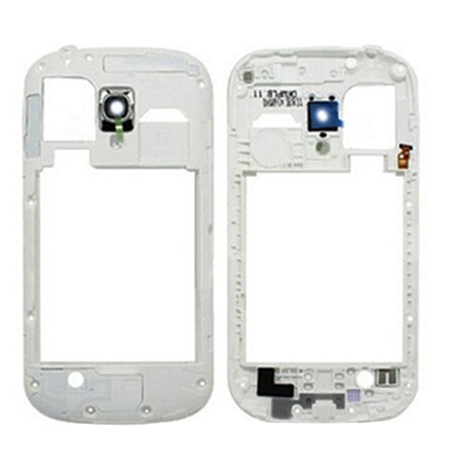 Panel de Lente de Cámara con Carcasa de placa Trasera y Marco Intermedio para Samsung Galaxy S3 Mini / i8190 (Blanco)