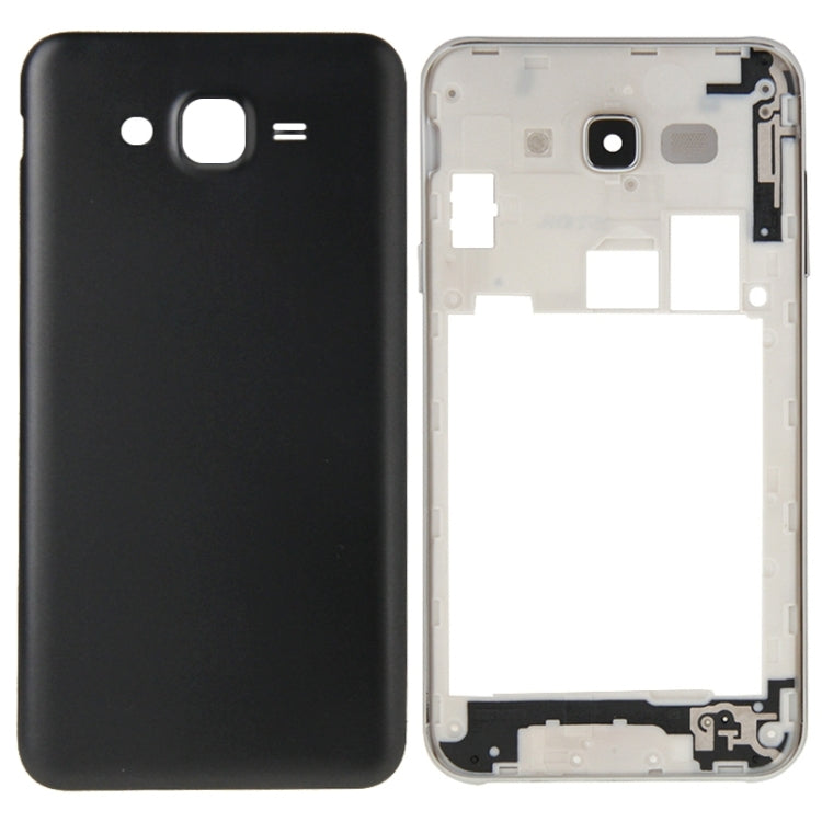 Cubierta de Carcasa Completa (Marco Medio + cubierta posterior de la Batería) para Samsung Galaxy J7 (Negro)