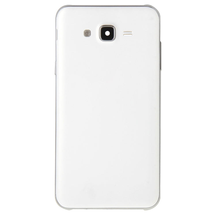 Cubierta de Carcasa Completa (Marco Medio + cubierta Trasera de Batería) para Samsung Galaxy J7 (Blanco)