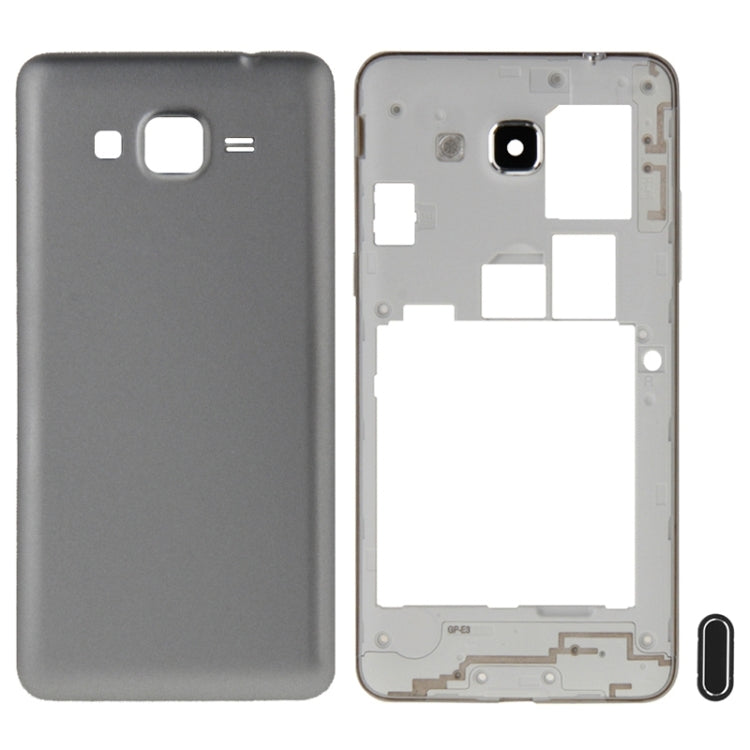 Full Housing Cover (Middle Frame + Battery Back Cover) + Home Button for Samsung Galaxy Grand Prime / G530 (Dual SIM Card Version) (Grey)