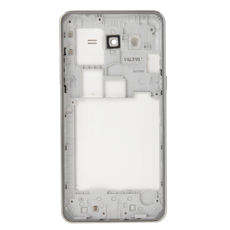 Couvercle complet du boîtier (cadre central + couvercle de batterie arrière) + bouton d'accueil pour Samsung Galaxy Grand Prime / G530 (version double carte SIM) (blanc)