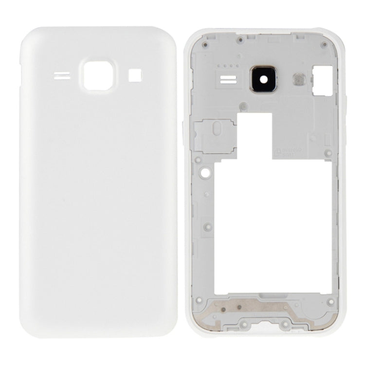 Couvercle complet du boîtier (cadre central + couvercle arrière de la batterie) pour Samsung Galaxy J1 / J100 (Blanc)