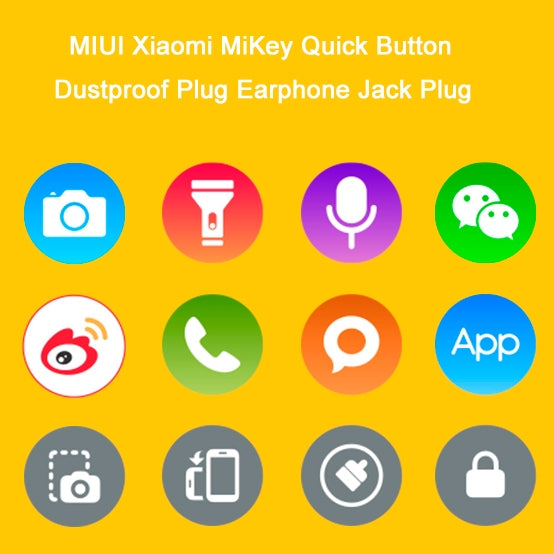 Xiaomi MiKey Quick Button Connecteur anti-poussière Prise casque (Noir)