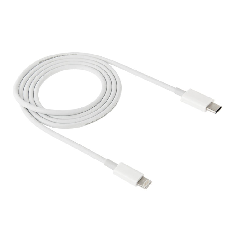 1M USB-C / Type-C 3.1 Stecker auf 8 Pin Stecker Datenkabel für iPhone / iPad (Weiß)