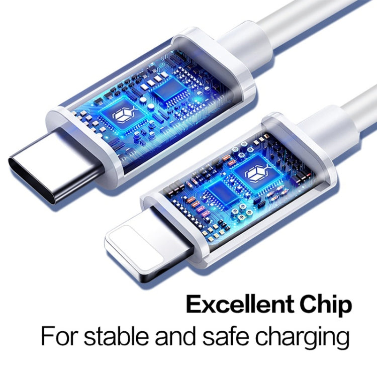 1M USB-C / Type-C 3.1 Cable de Datos Macho Macho a 8 pin para iPhone / iPad (Blanco)