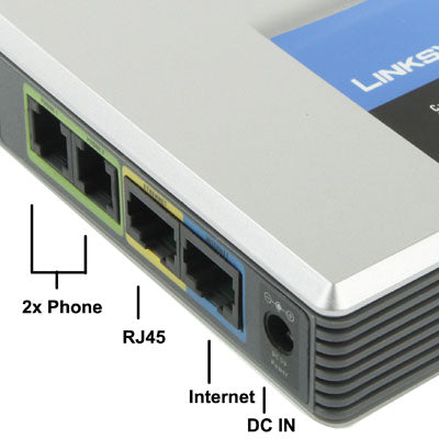 Adaptateur téléphonique débloqué LINKSYS SPA2102 VOIP PSTN avec 2 ports FXS + WAN