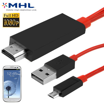 2m Full HD 1080P Micro USB MHL + USB to HDMI Connector Adapter Adapter HDTV Converter Cable For Galaxy SIII / i9300