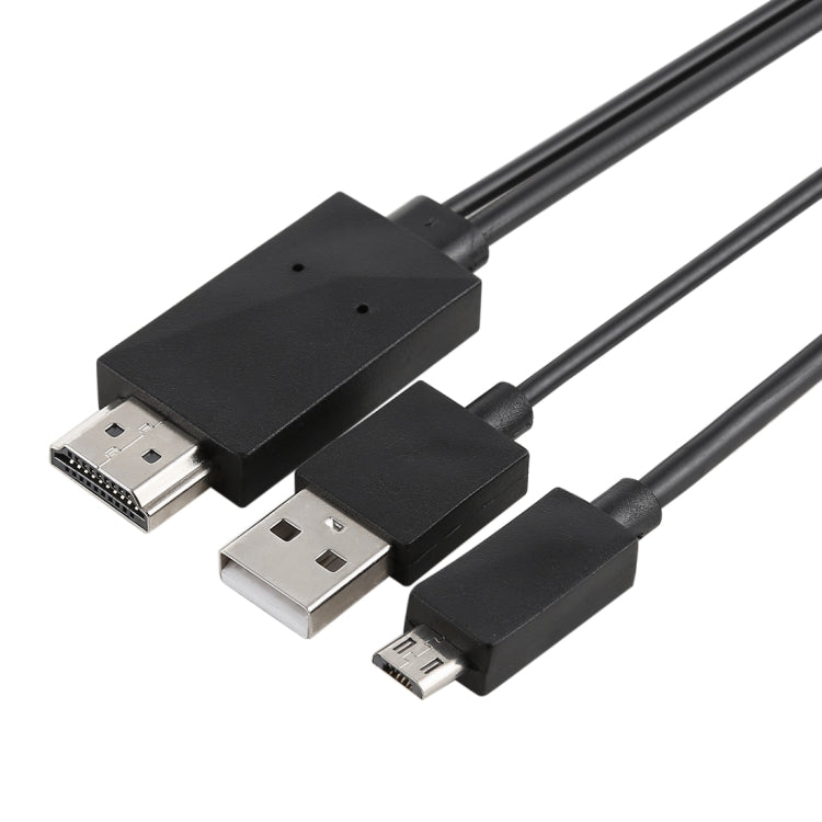 Cable Adaptador Micro USB MHL a HDMI HDTV multiusos de 1.8 m compatible con salida Full HD 1080P Para Galaxy S6 / S IV / i9500 / Galaxy Note III / N9000 / Galaxy SIII / i9300 / Galaxy Note II / N7100 (Negro)
