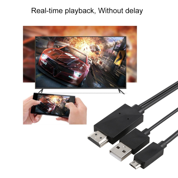 1.8m Multi-Purpose Micro USB MHL to HDMI HDTV Adapter Cable Supports Full HD 1080P Output For Galaxy S6 / S IV / i9500 / Galaxy Note III / N9000 / Galaxy SIII / i9300 / Galaxy Note II / N7100 (Black)