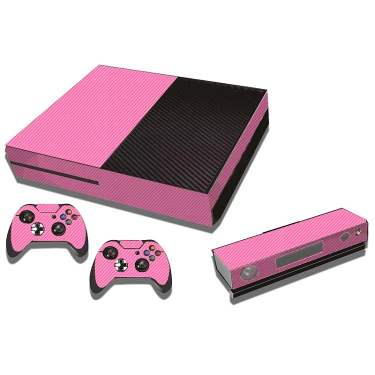 Carbon Fiber Texture Stickers Decals For Xbox One Console (Pink)