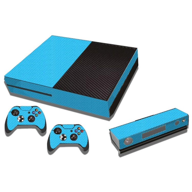 Autocollants en fibre de carbone pour console Xbox One (bleu)