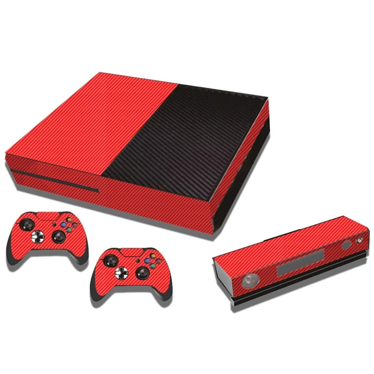 Autocollants en fibre de carbone pour console Xbox One (rouge)