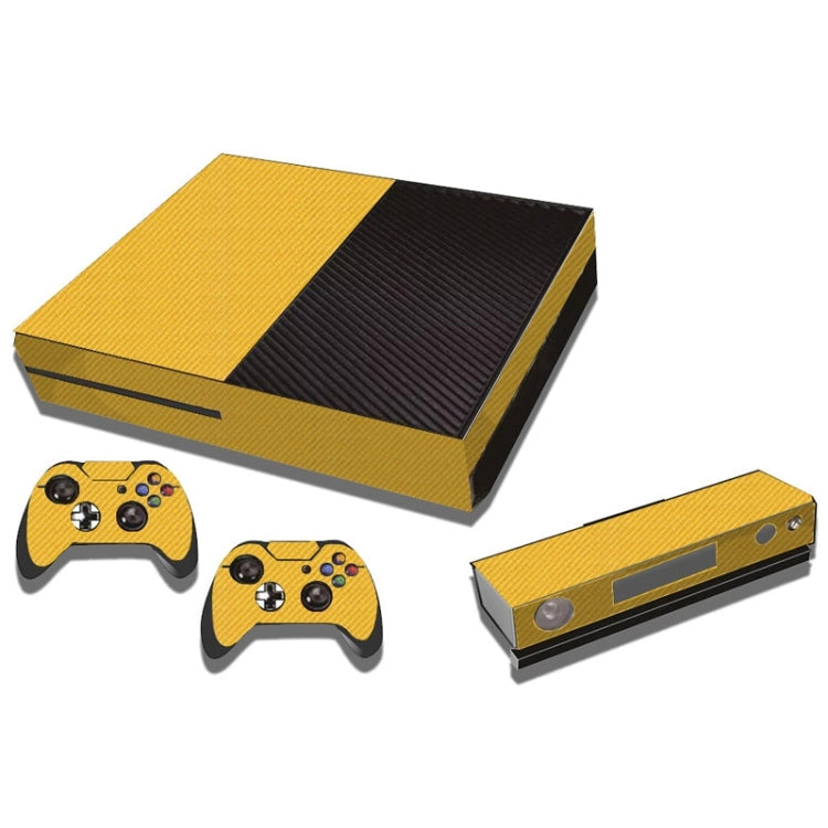 Autocollants en fibre de carbone pour console Xbox One (jaune)