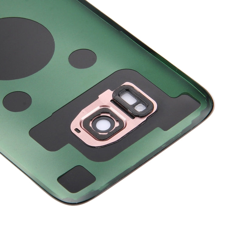 Couvercle arrière de batterie d'origine avec couvercle d'objectif d'appareil photo pour Samsung Galaxy S7 Edge / G935 (or rose)