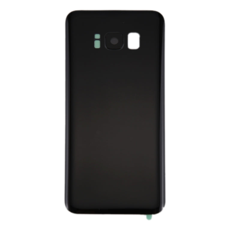 Coque arrière de batterie avec cache d'objectif d'appareil photo et adhésif pour Samsung Galaxy S8/G950 (noir)