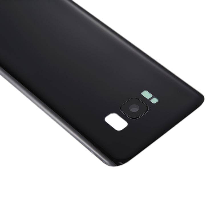 Coque arrière de batterie avec cache d'objectif d'appareil photo et adhésif pour Samsung Galaxy S8/G950 (noir)